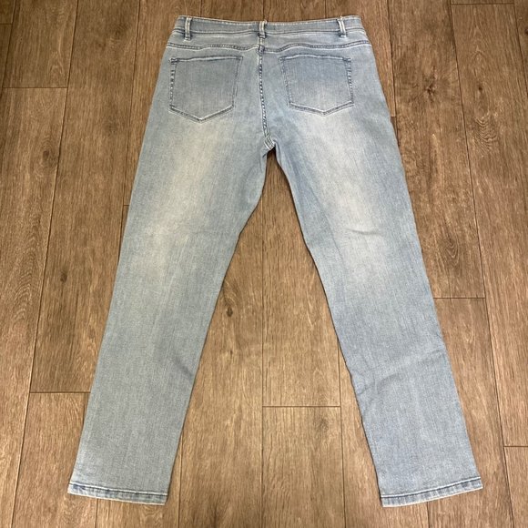 J. Jill Size 8 Authentic Fit Slim Ankle Jeans Stretch Light Wash Mid Rise - Picture 2 of 7